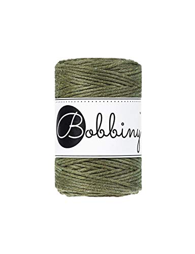 Bobbiny Oeko-Tex Premium Makramee Garn aus ökologischer Baumwolle 1,5 mm x 100 m (Avocado) von Bobbiny