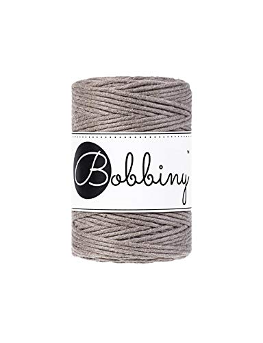 Bobbiny Oeko-Tex Premium Makramee Garn aus ökologischer Baumwolle 1,5 mm x 100 m (Coffee) von Bobbiny