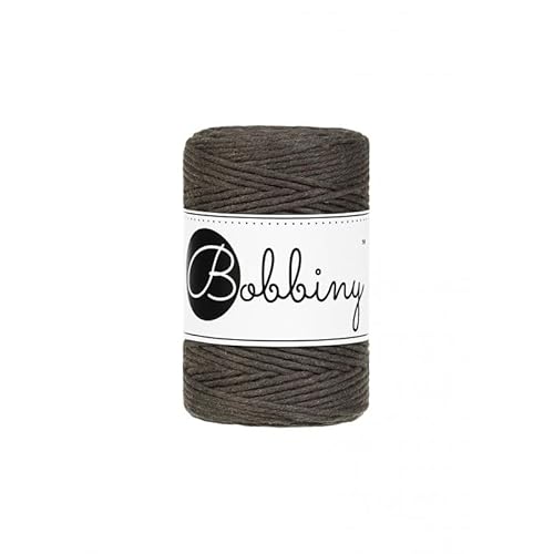 Bobbiny Oeko-Tex Premium Makramee Garn aus ökologischer Baumwolle 1,5 mm x 100 m (Espresso) von Bobbiny