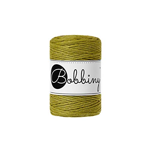 Bobbiny Oeko-Tex Premium Makramee Garn aus ökologischer Baumwolle 1,5 mm x 100 m (Golden Kiwi) von Bobbiny