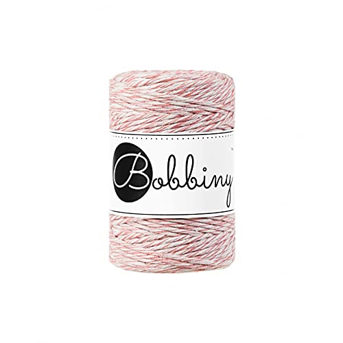 Bobbiny Oeko-Tex Premium Makramee Garn aus ökologischer Baumwolle 1,5 mm x 100 m (Strawberry) von Bobbiny