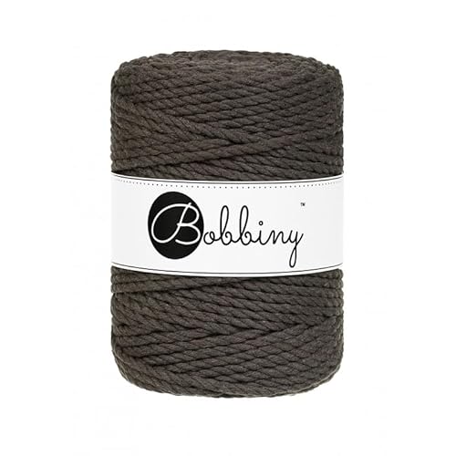 Bobbiny Oeko-Tex Premium Makramee Garn aus ökologischer Baumwolle 5 mm x 100 m 3fach gedreht (Espresso) von Bobbiny