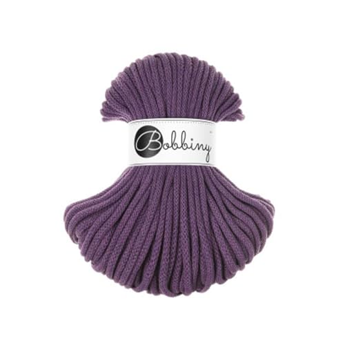 Bobbiny Premium Baumwoll-Flechtschnur - 5mm x 50m - Vielseitige Makramee-Kordel für Stricken, Weben, DIY-Basteln und Heimdekoration - Hochwertige Bunte Bastelschnur Flechtkordel - Violet von Bobbiny