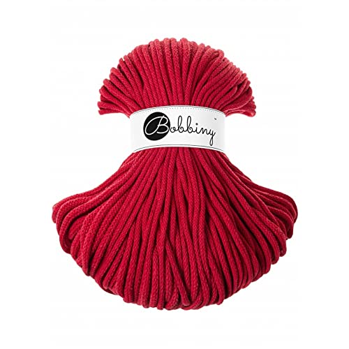 Bobbiny Premium Cords 5 mm - Rope-Garn 100 m 100% Baumwolle (Classic Red) von Bobbiny