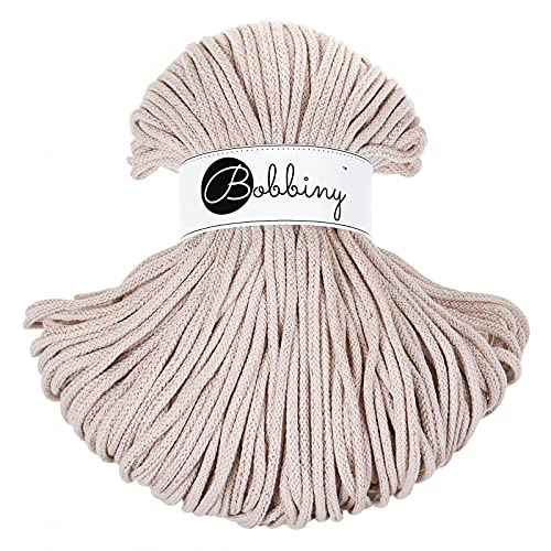 Bobbiny Premium Cords 5 mm - Rope-Garn 100 m 100% Baumwolle (Golden Nude) von Bobbiny