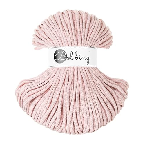 Bobbiny Premium Cords 5 mm - Rope-Garn 100 m 100% Baumwolle (Pastel Pink) von Bobbiny