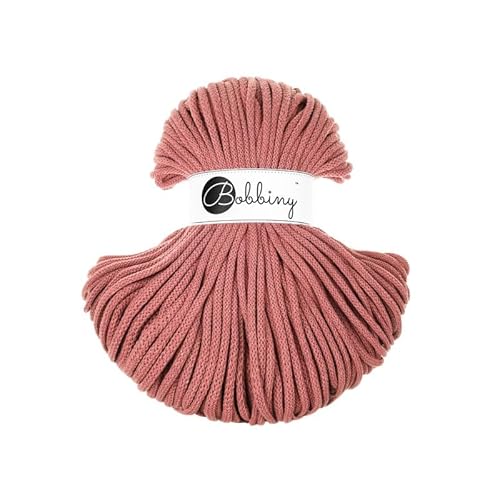 Bobbiny Premium Cords 5 mm - Rope-Garn 100 m 100% Baumwolle (Peony) von Bobbiny