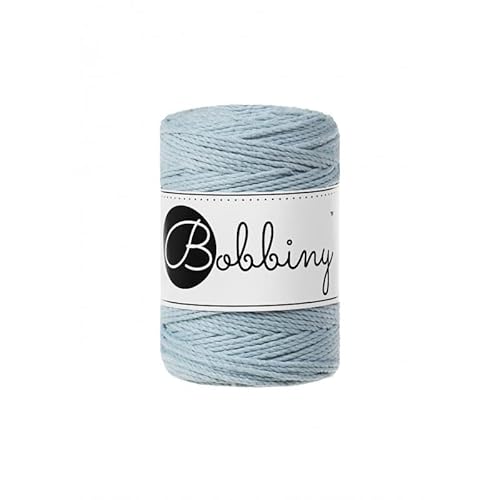 Bobbiny Premium Makramee Garn aus 100% recycelter Baumwolle 1,5 mm 3-Fach gedreht 100 m (Misty) von Bobbiny