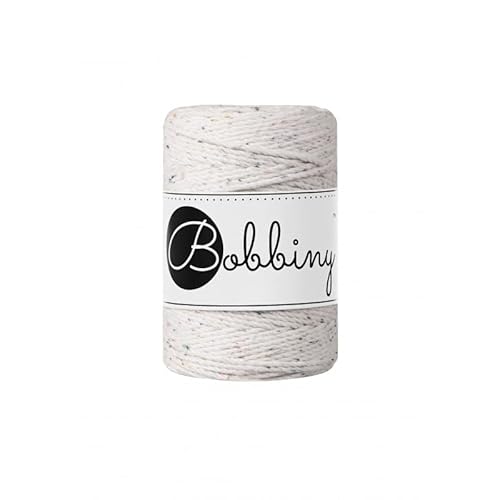 Bobbiny Premium Makramee Garn aus 100% recycelter Baumwolle 1,5 mm 3-Fach gedreht 100 m (Rainbow Dust) von Bobbiny