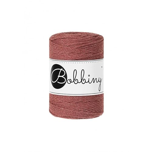 Bobbiny Premium Makramee Garn aus 100% recycelter Baumwolle 1,5 mm 3-Fach gedreht 100 m (Sunset) von Bobbiny