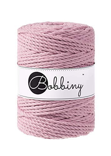 Bobbiny XXL 5 mm 3-lagige Makramee-Kordel (Dusty Pink) 100 m von Bobbiny