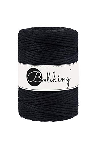 Bobbiny Makramee-Schnur, XXL, 5 mm, einlagig, Schwarz, 100 m von Bobbiny