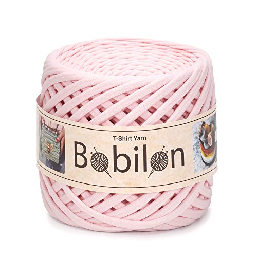 Baumwoll-T-Shirt-Garn, 100 m, Blush Pink, 5–7 mm Dicke, Bandgarn, perfekter Knäuel Jersey-Garn, Heimdekor-Garn von Bobilon