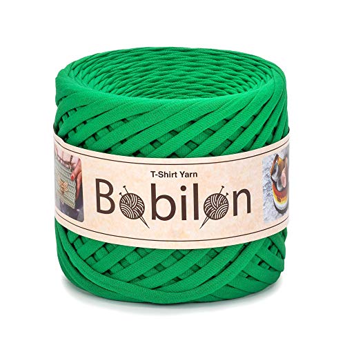 Bobilon T-Shirt-Garn zum Häkeln, buntes DIY-T-Shirt-Garn, Stoff-Spaghetti-Garn, Bastelmaterial DIY Häkelgarn, Grobstrickkorb, Maskenohrbindungen, Garn 5-7 mm, Green Island von Bobilon