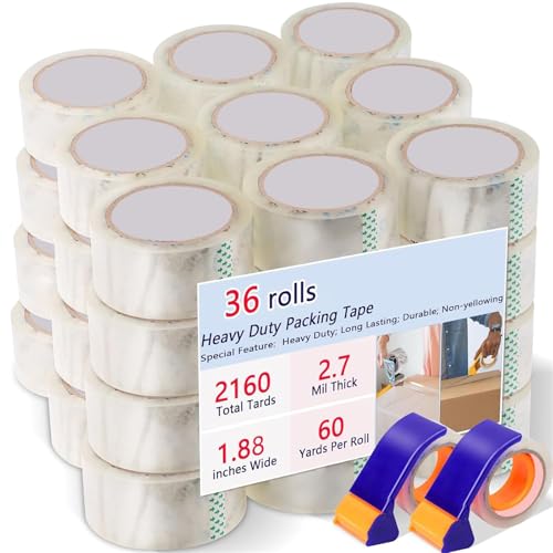 24 Rollen Paketklebeband Rollentransparent mit Spender, Klebeband Transparent 48mmx66m Versandband Bulk, Gesamt 2160 Yards, 2.7 mil, 3" Kern, Schwer Zoll Verpackung für Verpackungen und Paket 24 Rollen Paketklebeband Rollentransparent mit Spender, Klebeband Transparent 48mmx66m Versandband Bulk, Gesamt 2160 Yards, 2.7 mil, 3" Kern, Schwer Zoll Verpackung für Verpackungen und Paket von Boboeitody