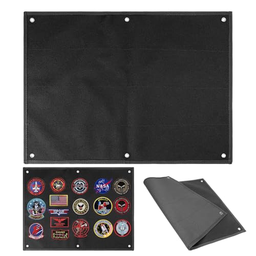 110 x 70 cm klettwand, Schwarz Kletttafel Patches, Taktische Patch-Display-Tafel, Patchwand Mit Ösen, Faltbar für Militär-Patch-Aufhängung- Schwarz (110 * 70cm) von Bocguy