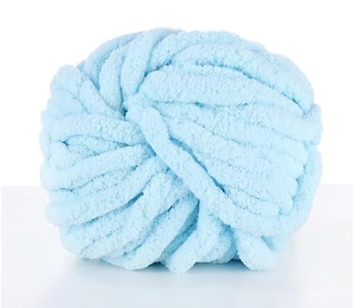 Dicke Wolle Garn 500 g(250 g*2), Chunky Wolle, Super Soft Chenille Chunky Yarn, Grobstrick Weiches Wollgarn, Soft Arm Knitting zum Häkeln Decke, Schals, Mützen, Decken, Zierkissen (Helles Aqua) von Bocguy