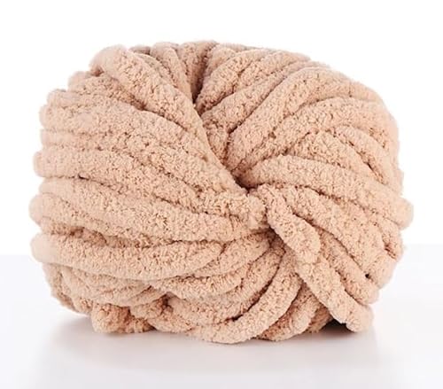 Dicke Wolle Garn 500 g(250 g*2), Chunky Wolle, Super Soft Chenille Chunky Yarn, Grobstrick Weiches Wollgarn, Soft Arm Knitting zum Häkeln Decke, Schals, Mützen, Decken, Zierkissen (Milchtee) von Bocguy