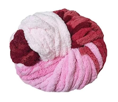 Dicke Wolle Garn 500 g(250 g*2), Chunky Wolle, Super Soft Chenille Chunky Yarn, Grobstrick Weiches Wollgarn, Soft Arm Knitting zum Häkeln Decke, Schals, Mützen, Decken, Zierkissen (Neonfarbe) von Bocguy