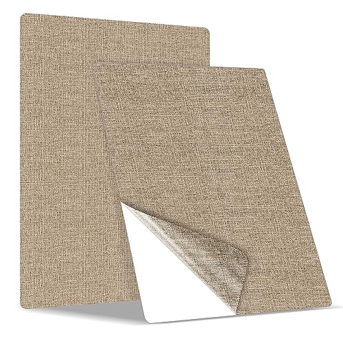 Flicken selbstklebend Stoff, Klebeflicken für Textilien Leinenstoff Reparatur Patches, 2er 20 x 28 cm Textil Flicken selbstklebend für Sofas, Autositze, Bürostuhl, Kopfteile, Vorhang, Beige von Bocguy