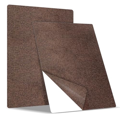 Flicken selbstklebend Stoff, Klebeflicken für Textilien Leinenstoff Reparatur Patches, 2er 20 x 28 cm Textil Flicken selbstklebend für Sofas, Autositze, Bürostuhl, Kopfteile, Vorhang, Braun von Bocguy