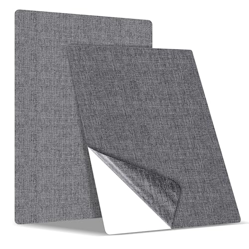 Flicken selbstklebend Stoff, Klebeflicken für Textilien Leinenstoff Reparatur Patches, 2er 20 x 28 cm Textil Flicken selbstklebend für Sofas, Autositze, Bürostuhl, Kopfteile, Vorhang, Grau von Bocguy