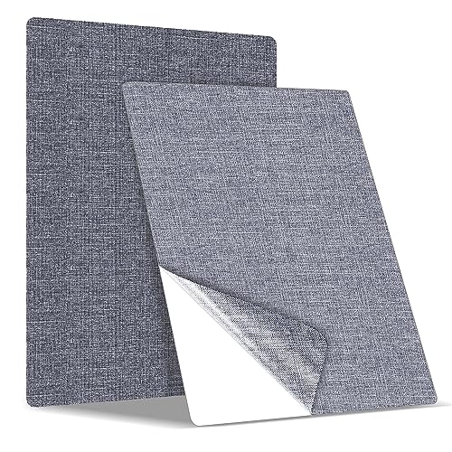 Flicken selbstklebend Stoff, Klebeflicken für Textilien Leinenstoff Reparatur Patches, 2er 20 x 28 cm Textil Flicken selbstklebend für Sofas, Autositze, Bürostuhl, Kopfteile, Vorhang, Hellgrau von Bocguy