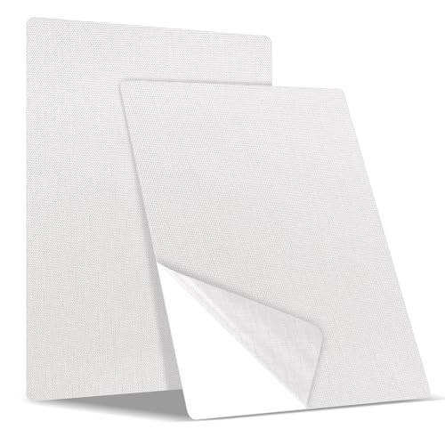 Flicken selbstklebend Stoff, Klebeflicken für Textilien Leinenstoff Reparatur Patches, 2er 20 x 28 cm Textil Flicken selbstklebend für Sofas, Autositze, Bürostuhl, Kopfteile, Vorhang, Silber Grau von Bocguy