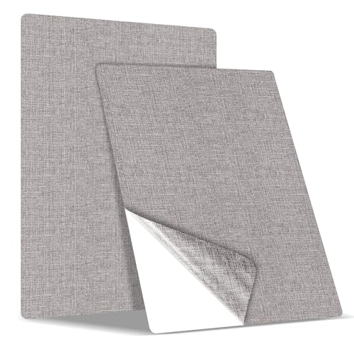 Flicken selbstklebend Stoff, Klebeflicken für Textilien Leinenstoff Reparatur Patches, 2er 20 x 28 cm Textil Flicken selbstklebend für Sofas, Autositze, Bürostuhl, Kopfteile, Vorhang, Silberbraun von Bocguy