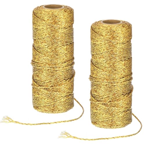 Goldfaden, 1MM Kordel Gold, 200M Goldene Kordel, Kordel Weihnachten Gold Schnur, DIY Bastelschnur Verpackungsschnur Unelastisch für Weihnachten Dekoration, DIY Basteln, Geschenkverpackung von Bocguy