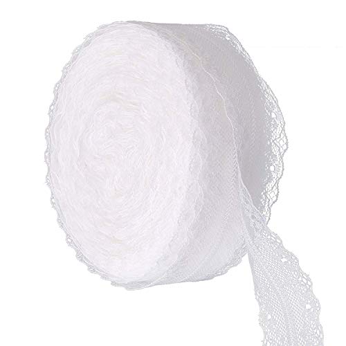 45M Spitzenband Vintage Spitzenborte Hochzeit Spitzenbordüre Weiß 4.5cm Breit für DIY Handwerk Party Deko von Bocotoer