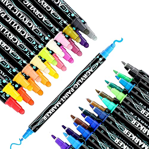 Boddceto 36 Farben Paint Pens Premium Acryl-Marker für, Leinwand, Felsmalerei von Boddceto