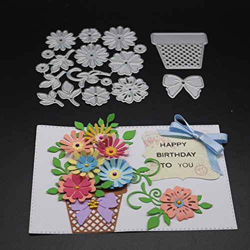 Bodhi2000® Metall-Stanzform mit Blumentopf, Prägeschablone für Alben, Scrapbooking, Papierkarten, Kunsthandwerk von Bodhi2000