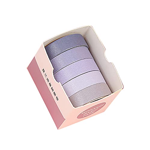 Bodhi2000 5 Rollen/Set Klebeband, Exquisites Washi Masking Tape Set, Buntes Regenbogenband, Weit Verbreitetes Bastelklebeband 9 von Bodhi2000