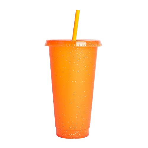 Bodhi2000 Strohhalmbecher 710ml Chic Easy Clean Students Straw Drinking Cup Drinkware Orange von Bodhi2000