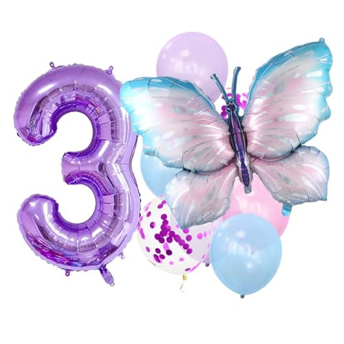 Dickere Schmetterlingsballons mit verschiedenen Zahlen für Babypartys, Geburtstage, Hochzeiten, Partydekorationen, metallische, auslaufsichere Aluminiumfolienballons 3 von Bodhi2000