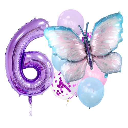 Dickere Schmetterlingsballons mit verschiedenen Zahlen für Babypartys, Geburtstage, Hochzeiten, Partydekorationen, metallische, auslaufsichere Aluminiumfolienballons 6 von Bodhi2000