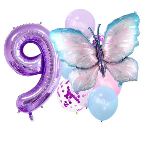 Dickere Schmetterlingsballons mit verschiedenen Zahlen für Babypartys, Geburtstage, Hochzeiten, Partydekorationen, metallische, auslaufsichere Aluminiumfolienballons 9 von Bodhi2000