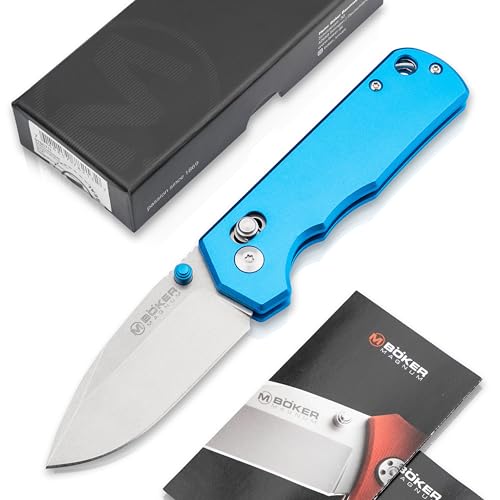 BÖKER MAGNUM® Rockstub Blue Elox - Klappmesser mit Alu-Griff blau - leichtes Universalmesser mit Crossbar Lock - Taschenmesser mit Aluminium-Griff & Daumenpin - Axis Lock Messer mit Droppoint Klinge von BÖKER PLUS