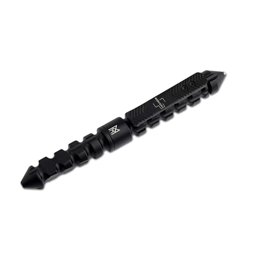 BÖKER PLUS® Fat Box Pen - Taktischer Kugelschreiber mit Clip - Tactical Pen zur Selbstverteidigung schwarz - Alu Kubotan Stift mit Glasbrecher - Bold Action EDC Stift mit Multifunktion & Geschenkbox von BÖKER PLUS