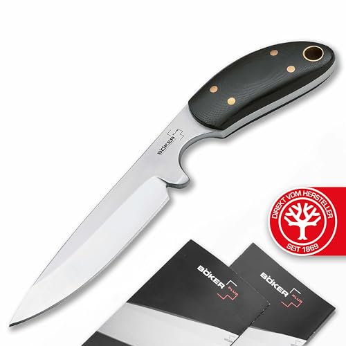 BÖKER PLUS® Pocket Knife 2.0 - feststehendes Profi Taschenmesser mit Kydex-Scheide & Clip - kleines Outdoor-Messer mit G10 Griff schwarz - Fulltang EDC Messer mit Droppoint Klinge von BÖKER PLUS