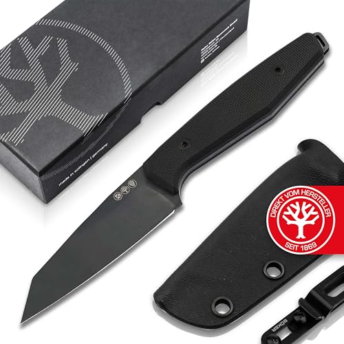 Böker SOLINGEN® Daily Knives AK1 Reserve Tanto Allblack - feststehendes Gentleman EDC Taschen-Messer mit Kydex-Scheide & Clip - Full-Tang Pfadfinder Fahrten-Messer mit G10 Griff schwarz 42a konform von Böker