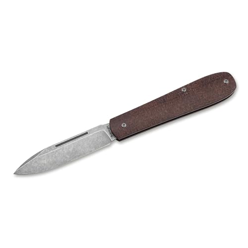 Böker SOLINGEN Coffin Jute Micarta Taschenmesser - Gentlemanmesser mit 8 cm Klinge aus MagnaCut - hochwertiges Zweihand Messer mit braunem Micarta Griff - Every Day Carry Messer mit Clip von Böker