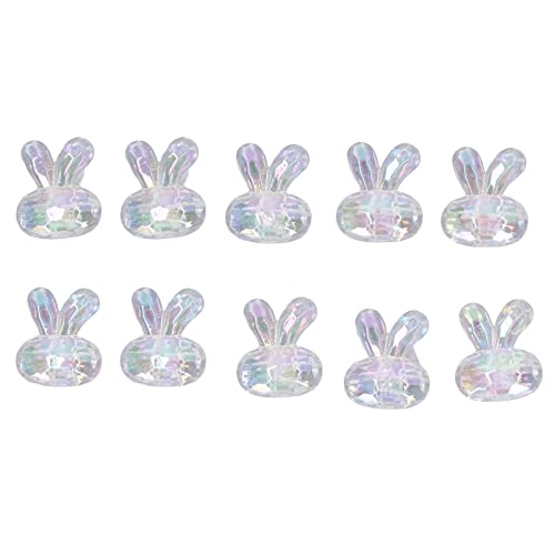 10 Stück transparente Acrylperlen, niedliches Cartoon-Aussehen, glattere Oberflächen, Armbandschmuck, klare Acrylperlen mit Löchern (Rabbit) von Bognajin