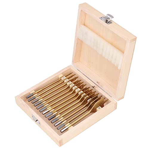 13pcs Holzbearbeitung flacher Bit -Set, hoher Kohlenstoffstahlmaterial, 1/4 -Zoll -Hex -Schaft, stabil von Bognajin