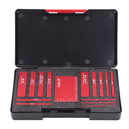 15 pcs Premium -Aluminiumlegierungshöhe -Hahne -Set, gravierte Größen, Hochfestigkeitsmaterial mit tragbarer Speicherbox, Multi -Verwendungszwecke für Holzbearbeitung, Routing, (Red) von Bognajin