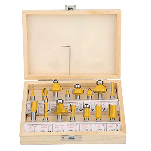 15Pcs/Set YG8 Cemented Carbide Router Bit Kit with Wooden Storage Box for Professional Woodworking, Durable Milling Cutter for Wood, MDF, Particle Board 15Pcs/Set YG8 Cemented Carbide Router Bit Kit with Wooden Storage Box for Professional Woodworking, Durable Milling Cutter for Wood, MDF, Particle Board von Bognajin