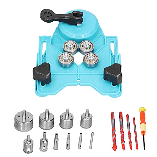 16pcs Bohrbohrloch -Loch -Säge Kit, 6 50 mm Schneider für Fliesenholzbohrungen, ABS -Kohlenstoffstahlmaterial, einstellbare Führung mit Saugbecher, Verschleißbohrerbits (Light Blue) von Bognajin