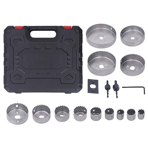 17pcs Lochsägen Kit, Multifunktioneller Lochschneider mit schnellen Zähnen, stabilem und schnellem Schneiden für Holzbearbeitung, Metall-, Kunststoff- und Gipskarten von Bognajin