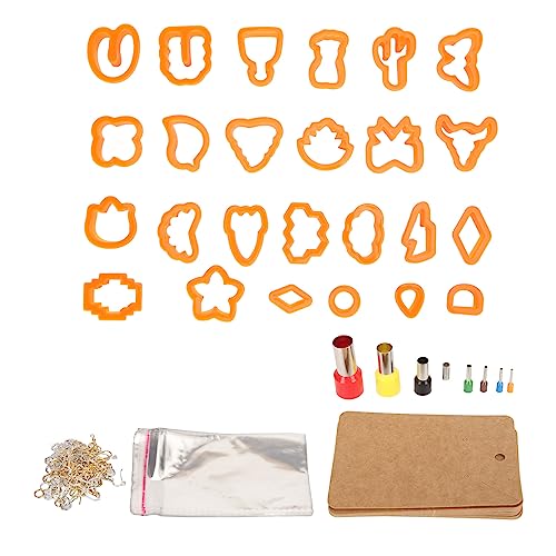 193-teiliges Polymer-Ton-Ohrring-Ausstecher-Set, 25 Formen DIY-Ton-Ausstecher für Ohrringe, Halsketten und Schlüsselanhänger, Edelstahl und Kunststoff, hervorragend für Amateure (Orange) von Bognajin